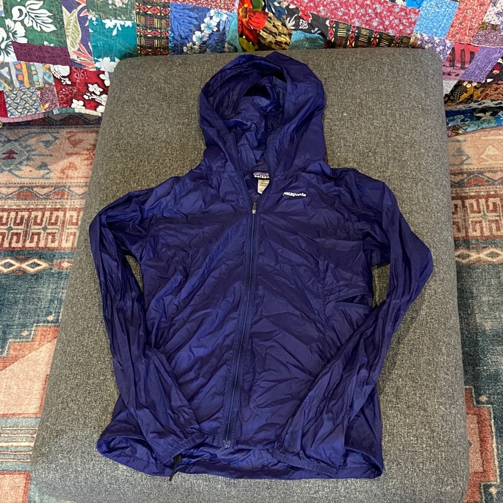 Patagonia Navy Purple Lightweight Hooded Windbreaker